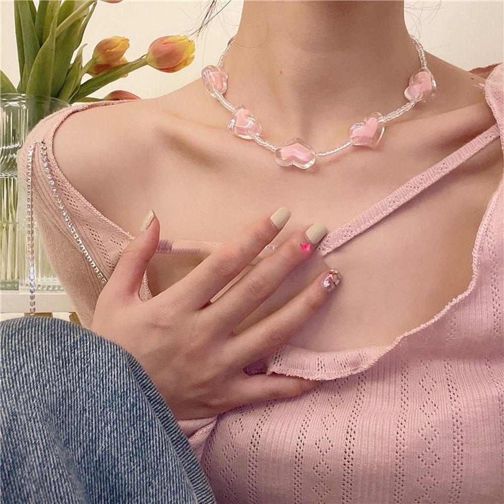 FORBETTER Vòng cổ Mặt Trái Tim Dễ Thương Thời Trang Mùa Hè Cho Nữ