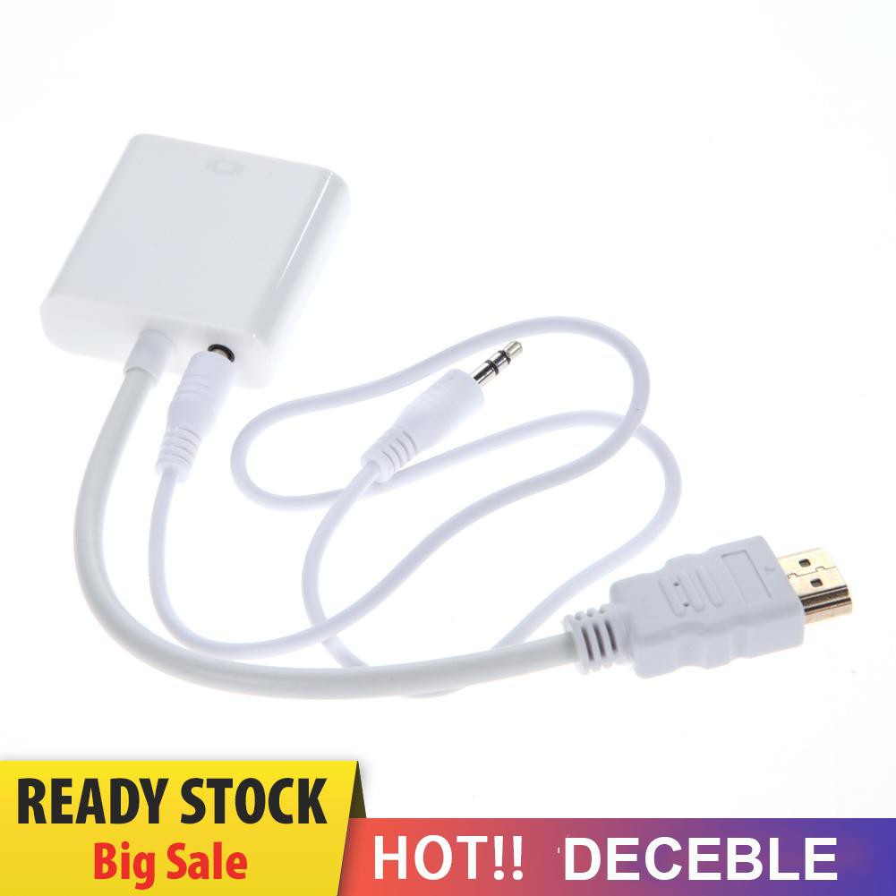 Deceble 1080P Micro HDMI-compatible / Mini HDMI-compatible / HDMI-compatible to VGA Converter Adapter with Audio