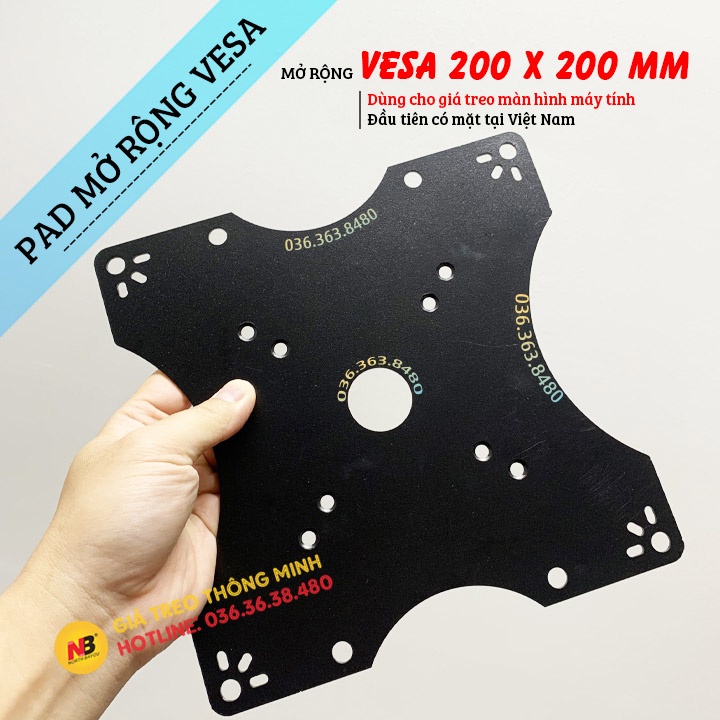 Pad mở rộng VESA - 200 x 200 mm VESA Adapter ErgoTek EP5 / Bộ Kit Vesa 200 x 200 mm - Lắp cùng giá treo màn hình