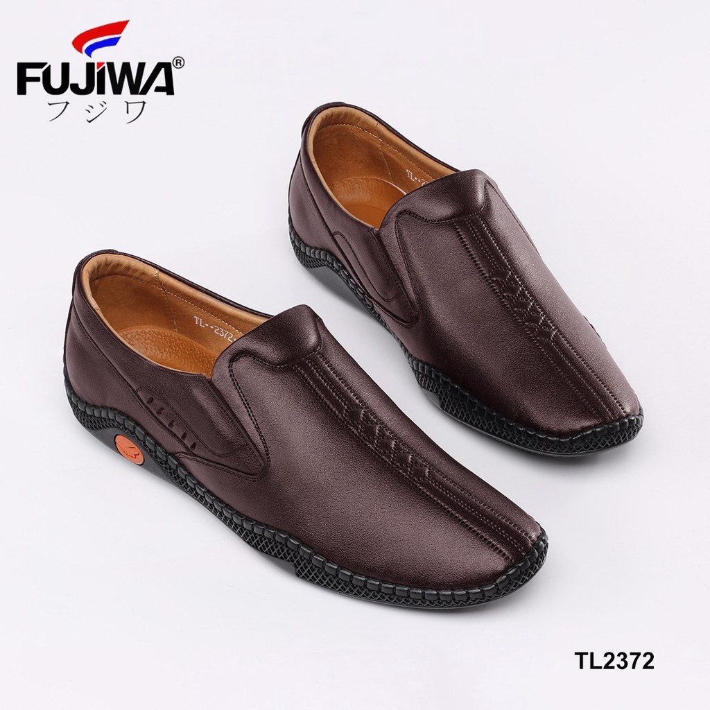 Giày Lười Da Nam Da Bò Fujiwa - TL2372. Da bò cao cấp, đế cao su tạo độ bám tốt, bền bỉ theo thời gian