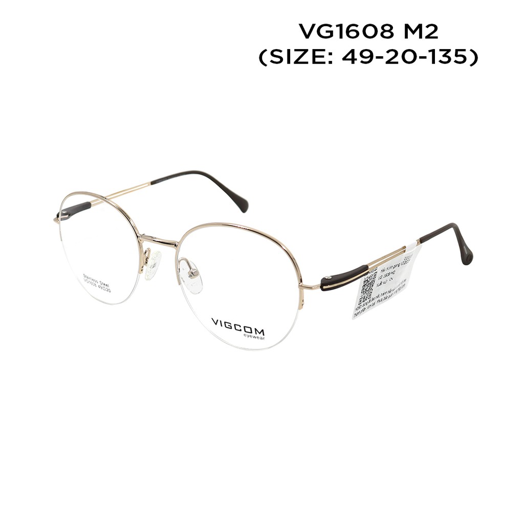 Gọng kính nam nữ thời trang Vigcom VG1608M chính hãng, thiết kế dễ đeo bảo vệ mắt