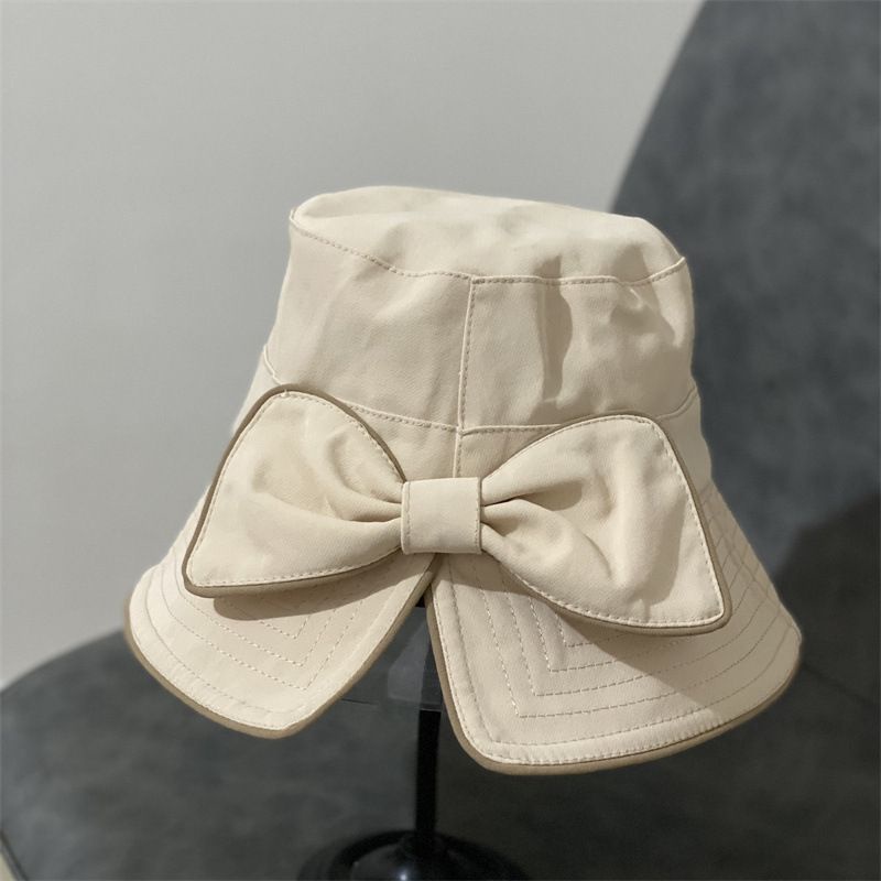 Nón  Vải Chống Nắng Đi Biển Nơ To Viền Chỉ