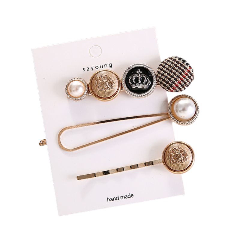 Set 3 Kẹp Tóc Hợp Kim Đính Ngọc Trai Giả Phong Cách Nhật Bản