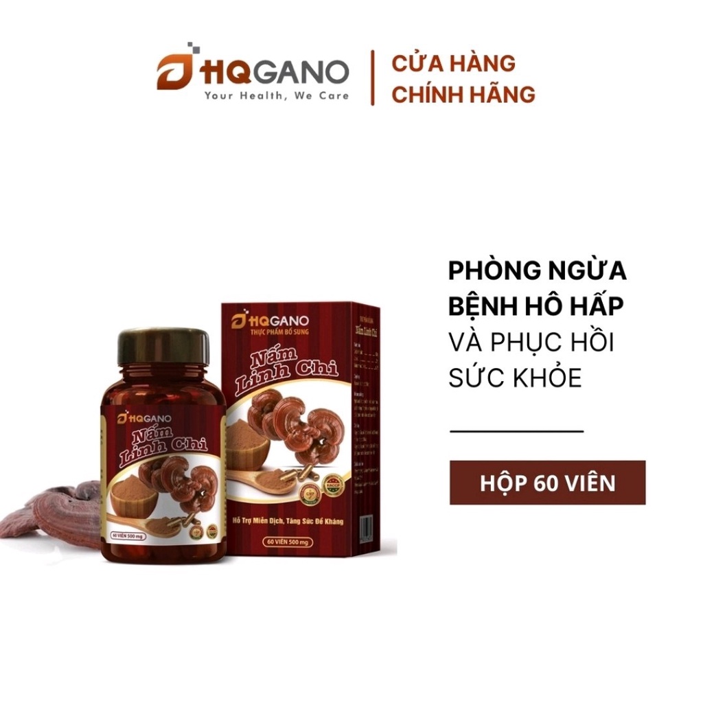 Viên nang Nấm Linh Chi Tăng Sức Đề Kháng Hỗ Trợ Phục Hồi Sức Khỏe (60 VIÊN/HỘP)