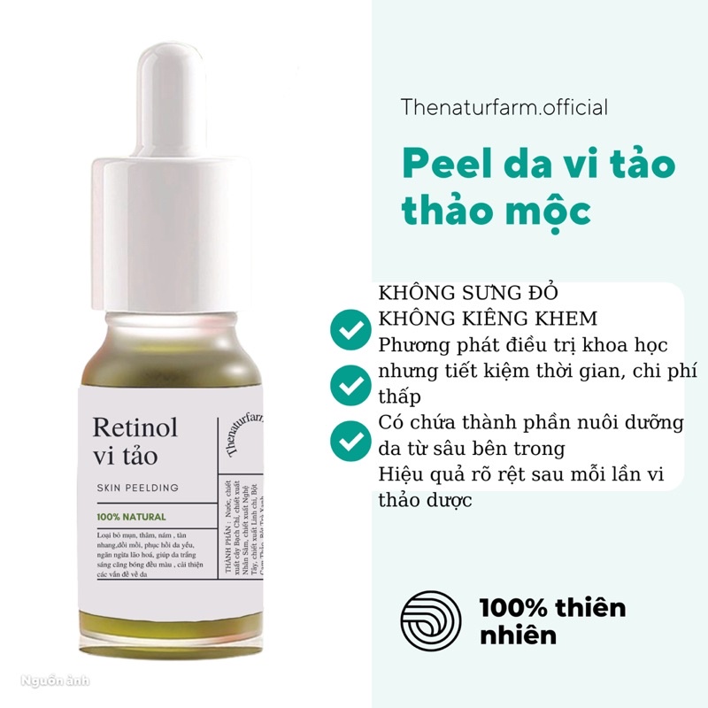 [ 10ML ] Peel da vi tảo thảo mộc naturfarm cải thiện các vấn đề về da, thay da sinh học