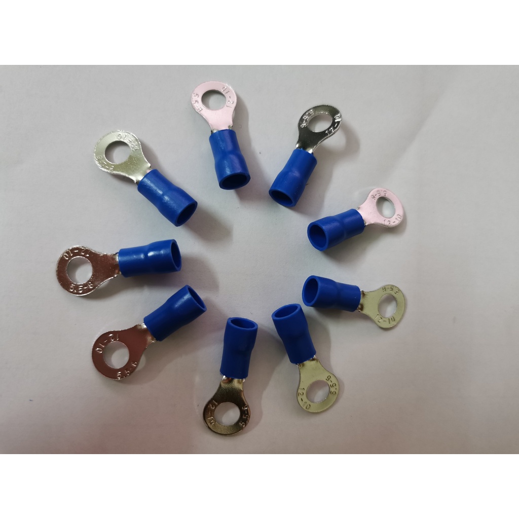 Đầu cos 5.5-6 tròn chui nhựa 6mm giá bán 10 cái, đầu nối cáp điện