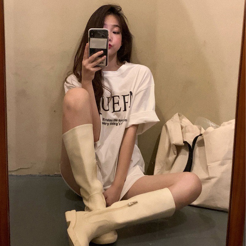 NRVP Áo Thun Mùa Hè Tay Cộc Oversize In Họa Tiết Phong Cách Hàn Quốc Cho Nam / Nữ