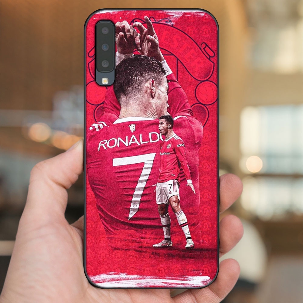 Ốp lưng Samsung A7 2018 viền đen in hình Cristiano Ronaldo MU Manchester United CR7