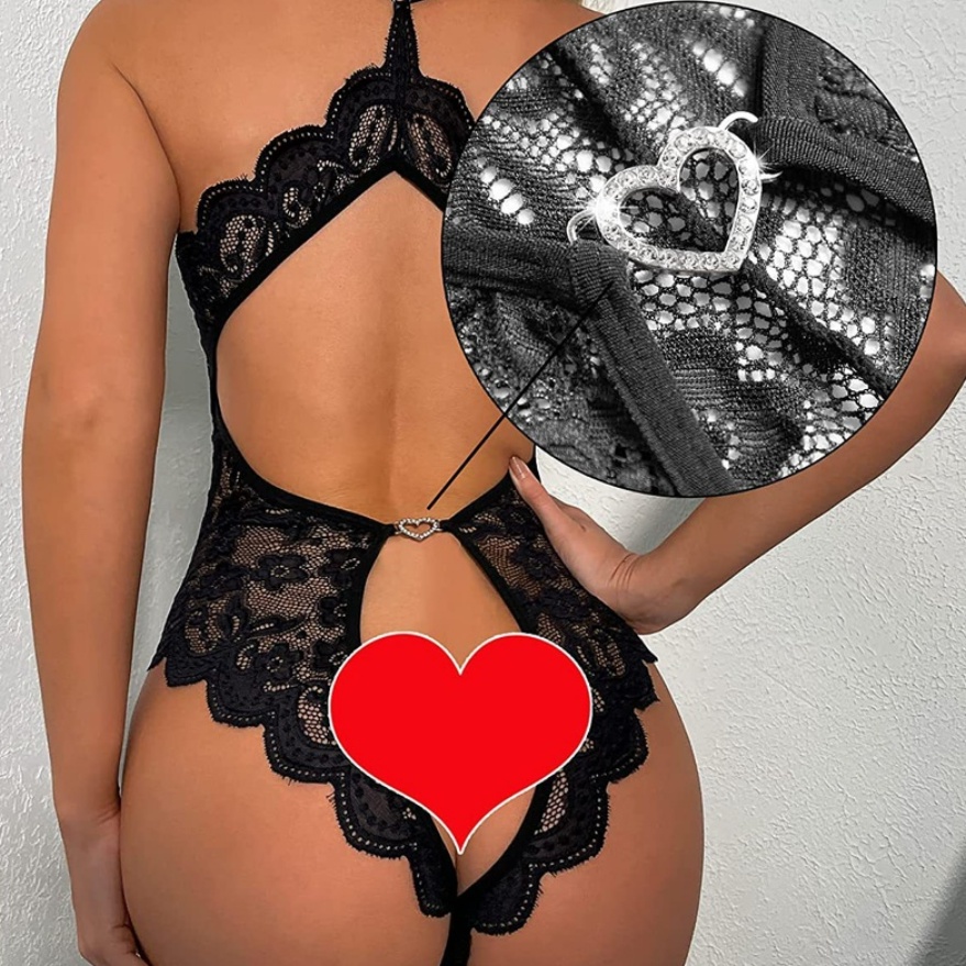 Bộ Đồ Lót Ren Một Mảnh Hở Lưng Cổ Chữ V Khoét Sâu Gợi Cảm Plus Size Cho Nữ 100kg