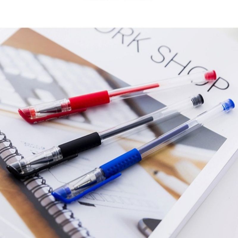 Combo 100 bút thân trơn chữ A 3 màu Đỏ/xanh/đen