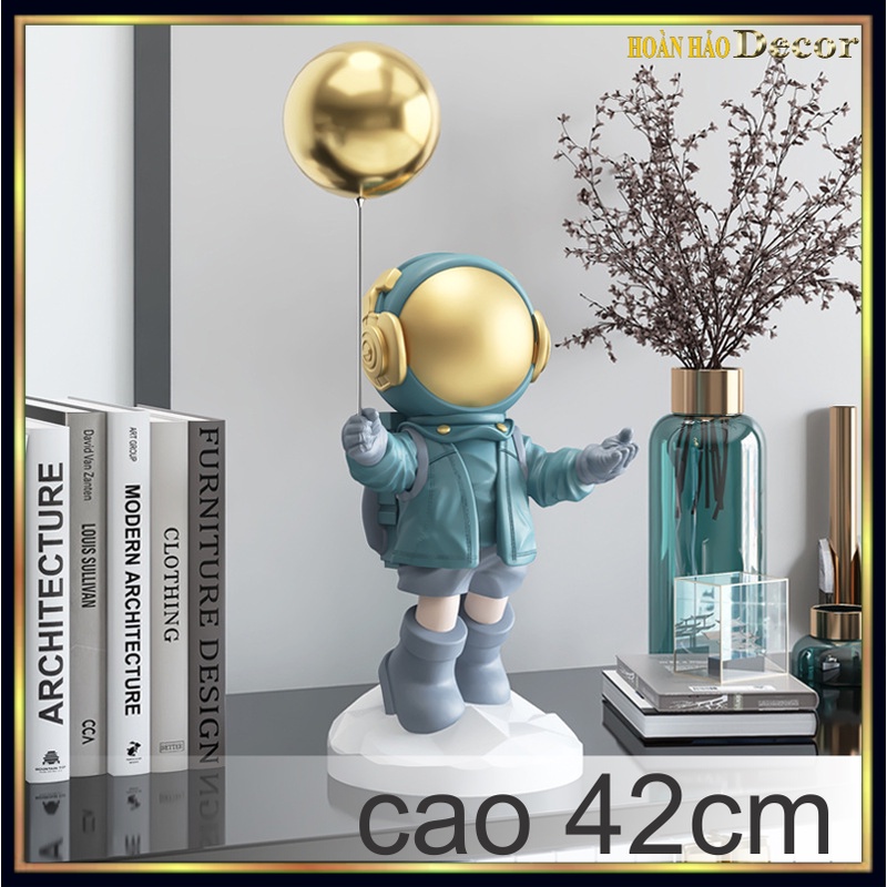 Tượng mô hình phi hành gia cầm bóng trang trí để bàn siêu hot,tượng trang trí để bàn,quà tặng độc đáo và thời thượng