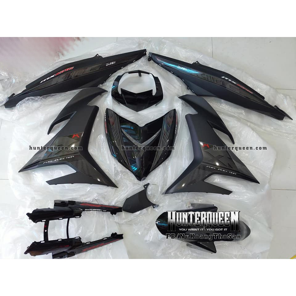 Tem Exciter 150, MX king sọc. Xe xám đen nhám. Chỉnh sửa theo yêu cầu. Sắc nét, bền màu, chống nước