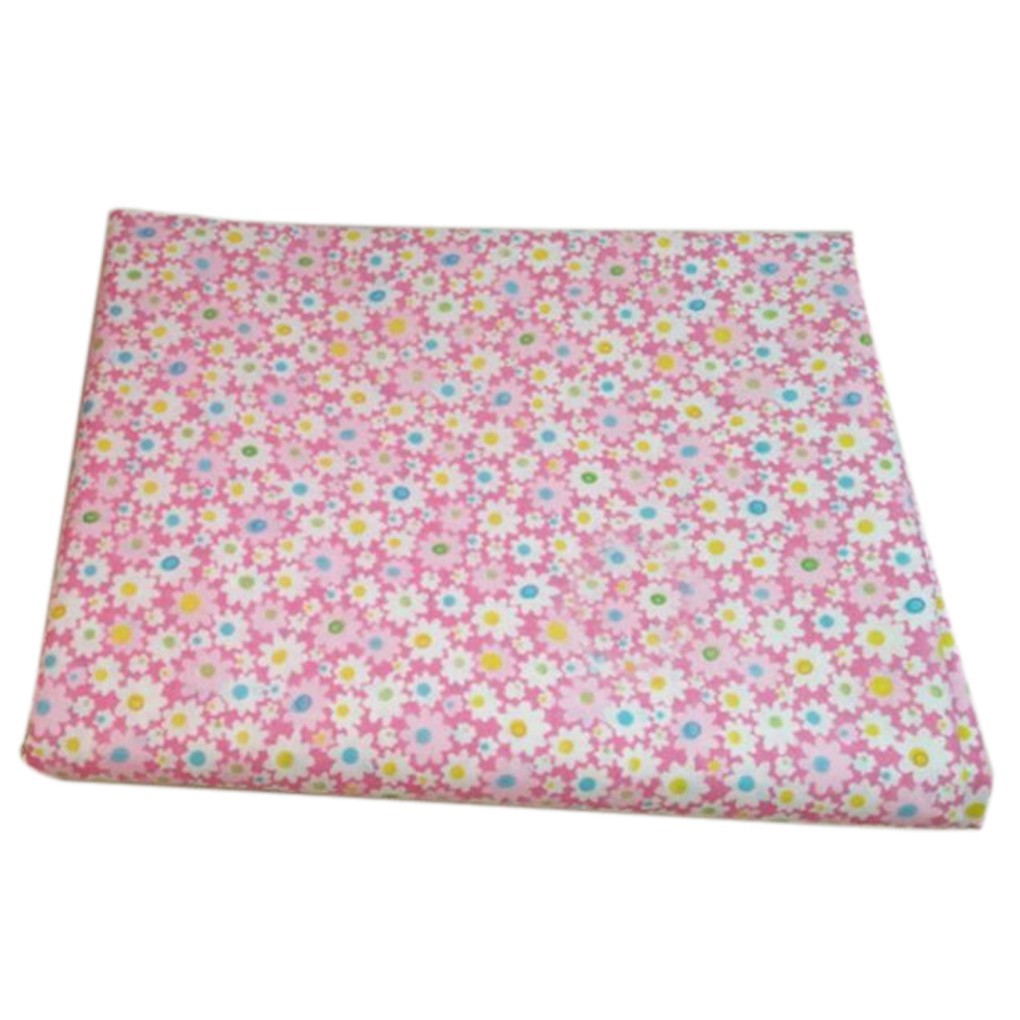 Vải cotton hoa tông màu hồng dùng làm thủ công