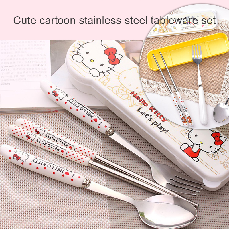 Bộ muỗng đũa nĩa họa tiết Hello Kitty cho bé