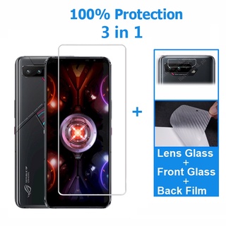 Kính cường lực Rog Phone 5s 9H 2.5D bảo vệ màn hình kèm kính bảo vệ camera và miếng dán bảo vệ mặt sau cho Asus Rog Phone 2 3 Strix 5