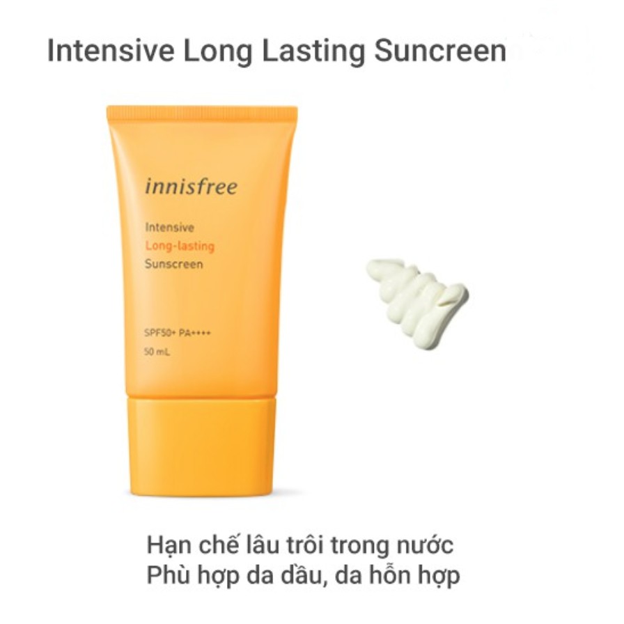 Kem Chống Nắng Lâu Trôi INNISFREE Intensive Long Lasting Sunscreen SPF50+ PA++++ 50ml