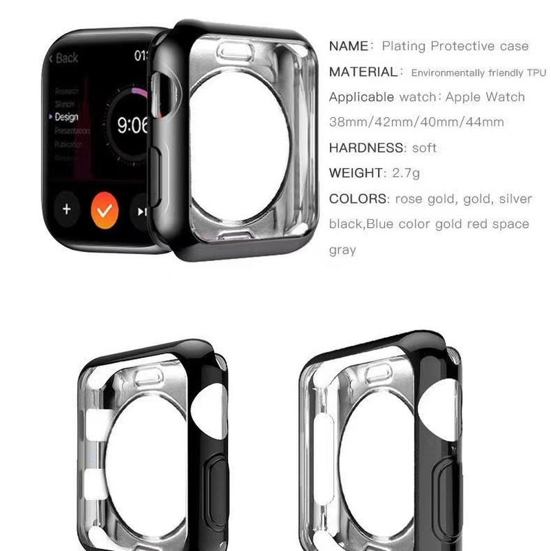 Ốp Tpu MỏNg BảO Vệ Cho ĐồNg Hồ Apple Watch 7 SE 6 5 4 41MM 45MM 40MM 44MM Iwatch Series 3 2 1 38MM 42MM