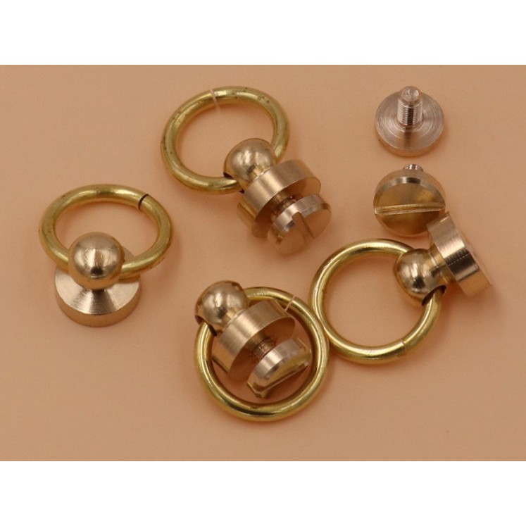 Chốt khoen vít đồng cho ví biker