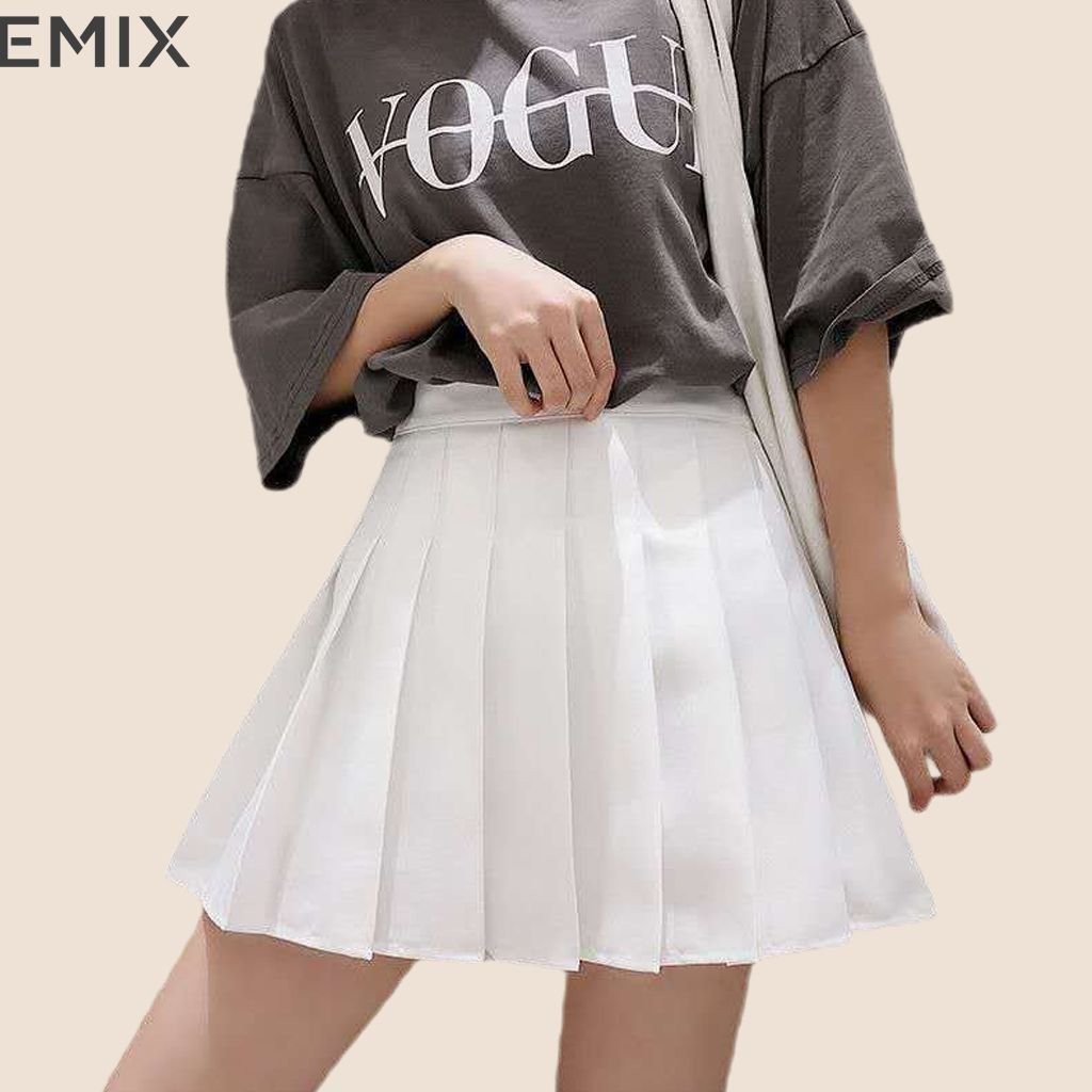 Chân Váy Nữ Tennis EMIX  (4 màu) , Xếp Ly Xòe , Ulzzang , Dáng Ngắn,  Có Lót Trong Không Lộ, Vải Tuyết Mưa,  Mềm Nhẹ