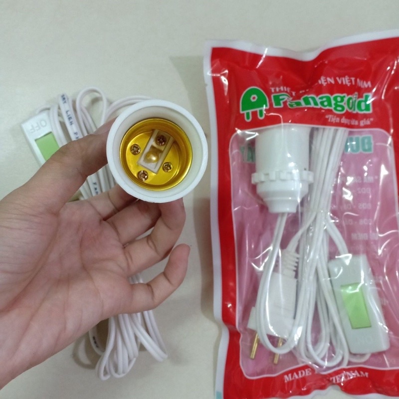 Đui đèn liền dây có công tắc và phích cắm dài 3m- 5m 5A-250v loại tốt sẵn hàng