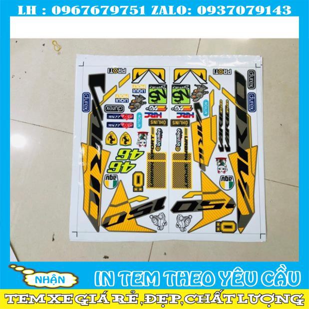 Tem rời Vario 150 dán xe vàng cát