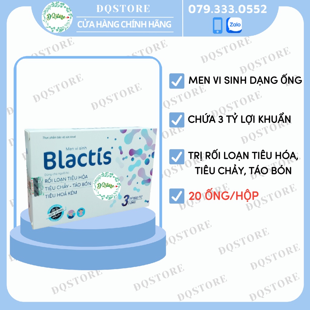 Blactis- Men vi sinh bổ sung 3 tỉ bào tử lợi khuẩn cho trẻ bị đi ngoài, táo bón, rối loạn tiêu hóa - Hộp 20 ống