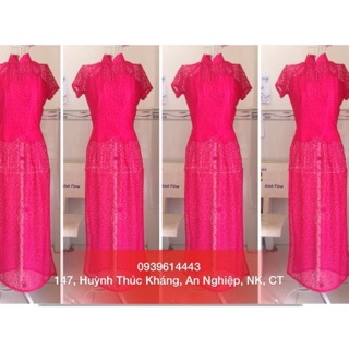 Áo dài bưng mâm ren xả kho