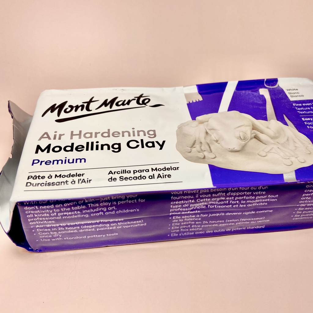 Đất sét tự khô màu trắng Mont Marte Lalunavn Premium Air Hardening Modelling 0.5-2kg