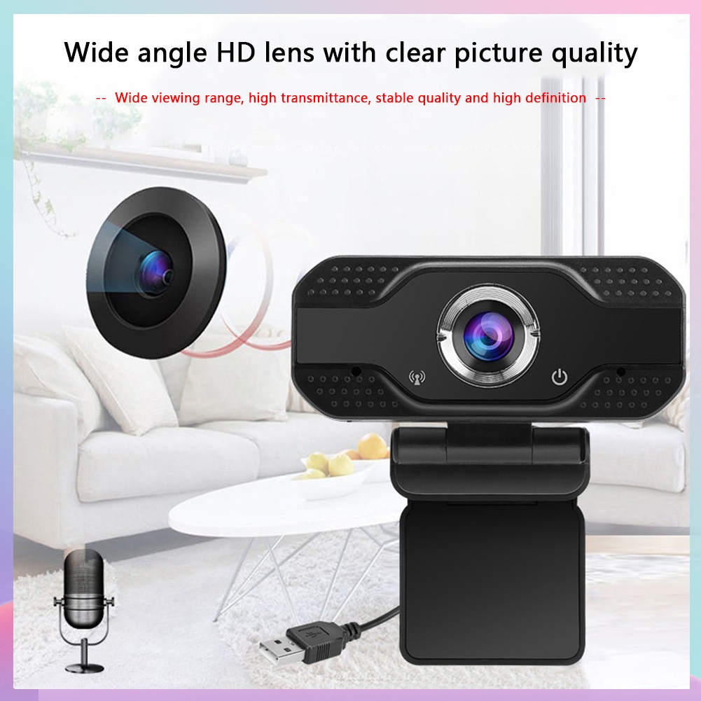 Webcam USB 2MP 1080P HD kèm micro hỗ trợ phát sóng trực tuyến | BigBuy360 - bigbuy360.vn