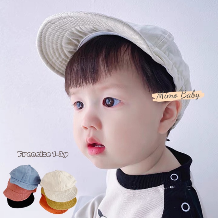 Mũ lưỡi trai vải mềm màu trơn cá tính cho bé MH131 Mimo Baby