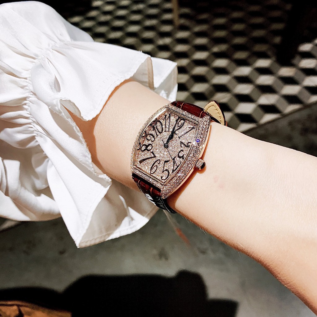 Set Đồng Hồ Nữ Davena 31525 Dây Da Nâu Rose Gold - Kèm Dây Da Trắng Chính Hãng