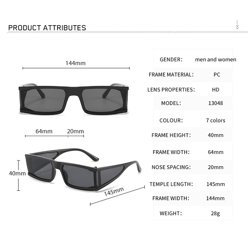 Kính Mát Hình Chữ Nhật Chống Nắng Thời Trang Đường Phố Cho Nữ