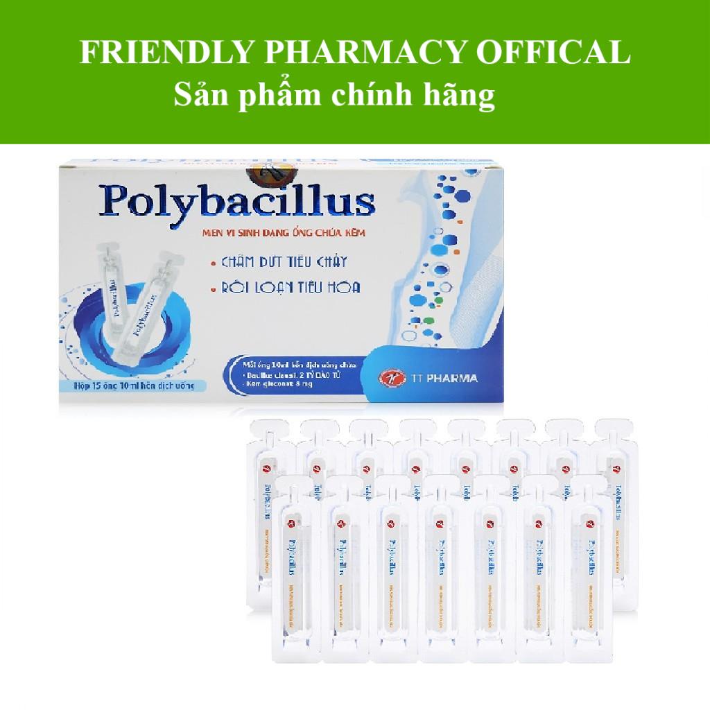 Men vi sinh Polybacillus – Hỗ trợ bổ sung lợi khuẩn, giảm rối loạn tiêu hóa, khó tiêu, chướng bụng (15 ống 10ml)