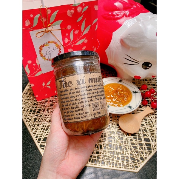 [CHỈ GIAO HCM] Hũ thuỷ tinh tắc xí muội đường phèn, sợi tắc được xắt tay dài đẹp không nát, giòn sựt đúng chuẩn xí muội