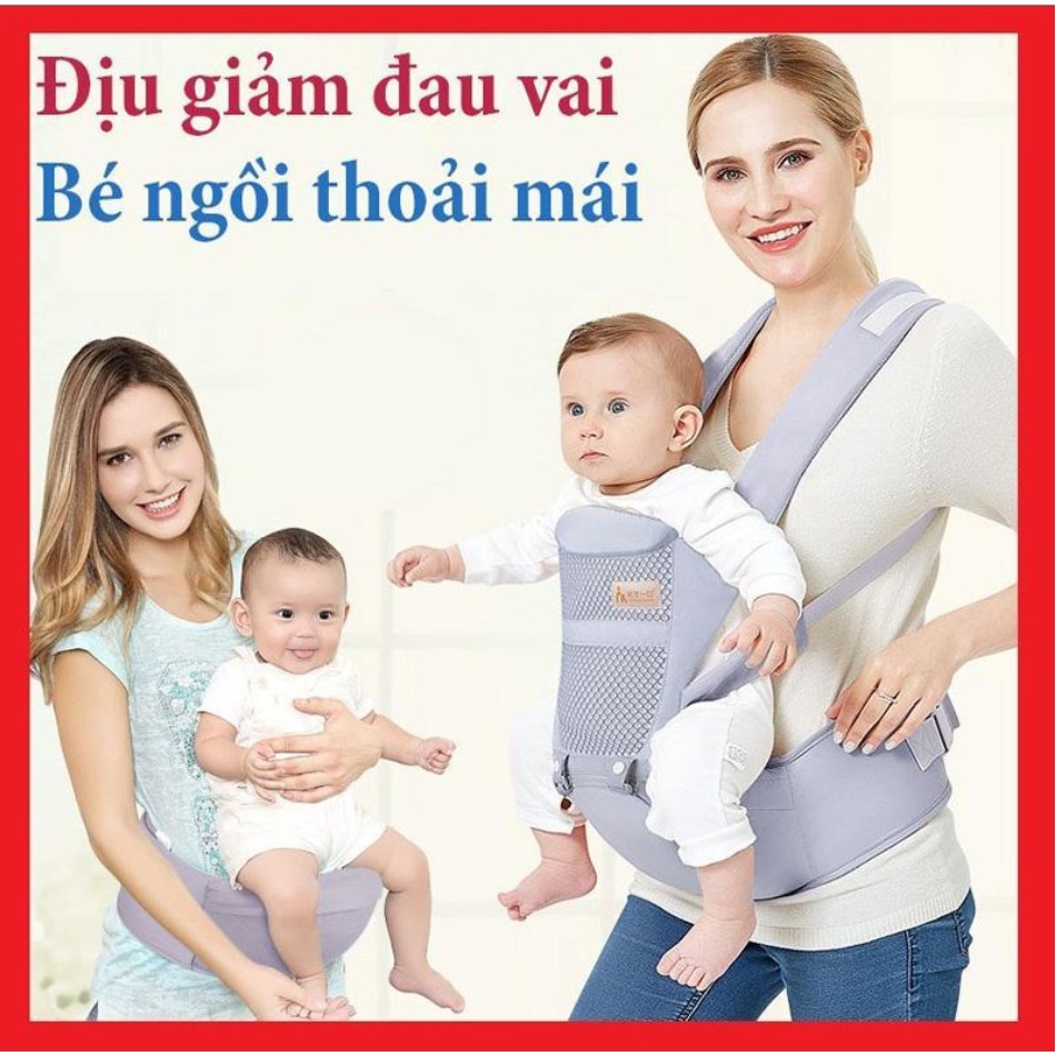 Địu Em Bé 4 Tư Thế, Địu Ngồi Trợ Lực, Chống Gù Cho Bé Gọn Nhẹ Tiện Dụng