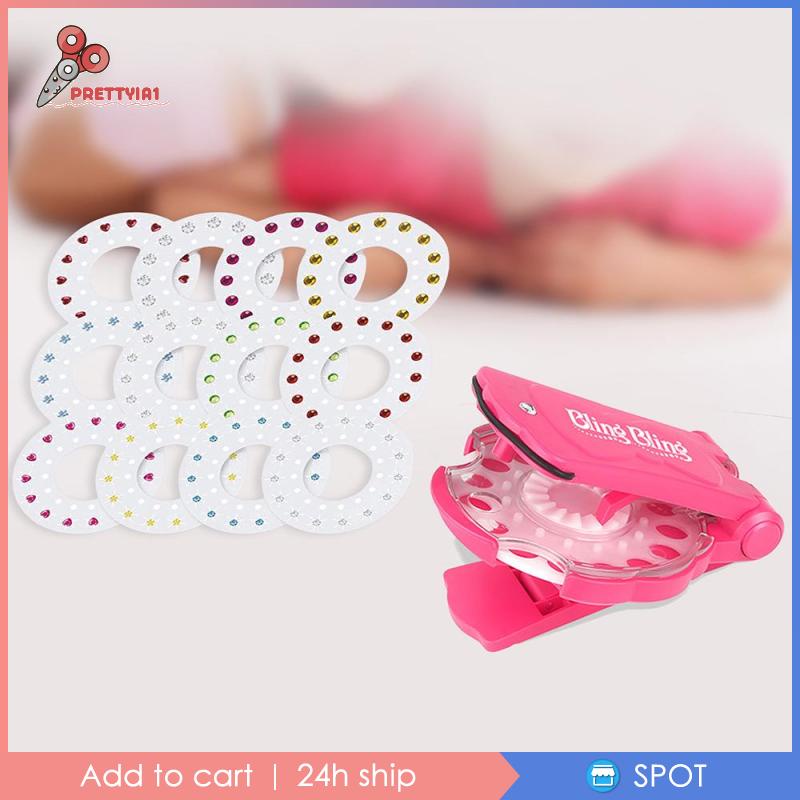 [Prettyia1] Máy Bấm Tóc Đính Kim Cương Lấp Lánh Trang Trí Quà Tặng