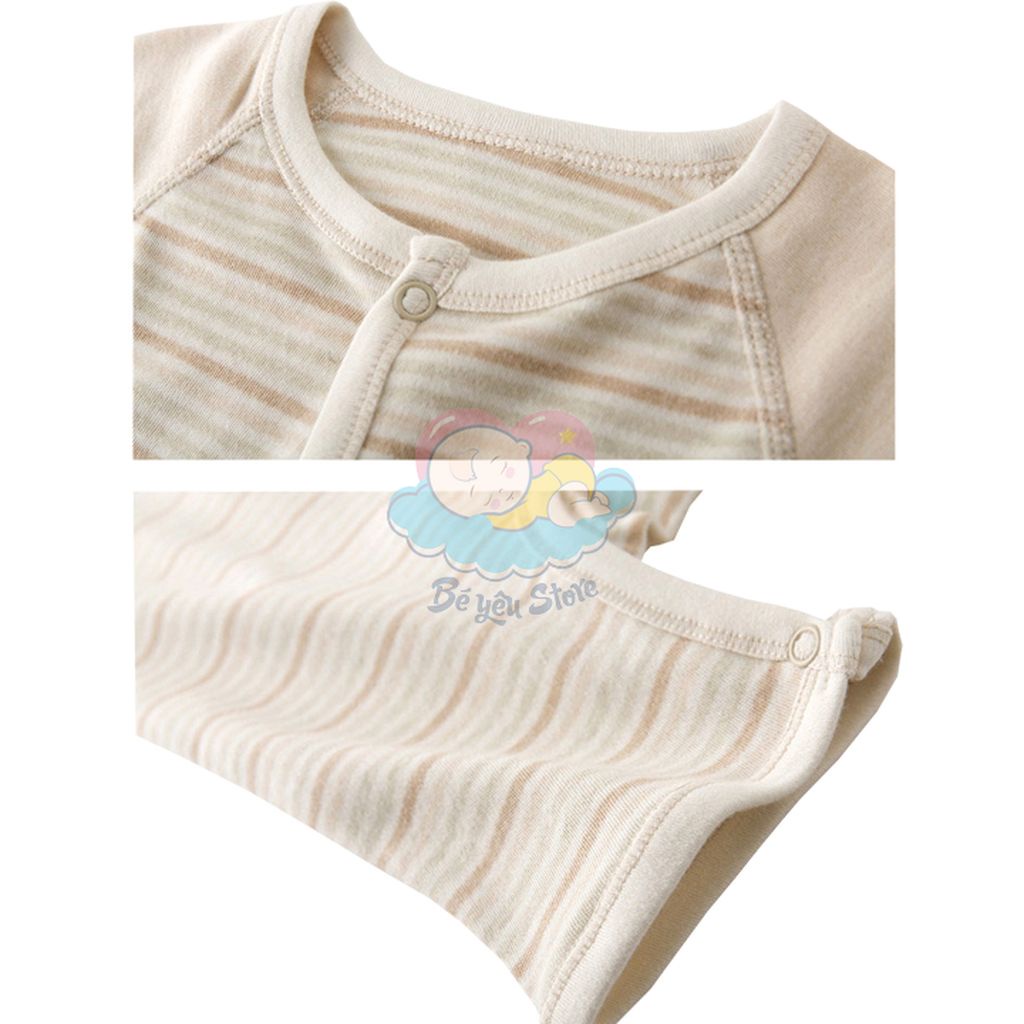 [ORGANIC Baby] Body cộc tay cúc bấm giữa cho bé 100% COTTON HỮU CƠ TỰ NHIÊN