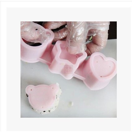 Set 3 khuôn tạo hình cơm Bento/sushi cho bé ngon miệng