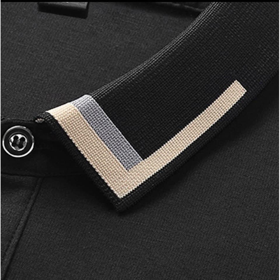 Áo thun polo nam cổ bẻ phối viền, kiểu dáng ôm đẹp, chất liệu cotton mát mẻ với 2 màu đen/trắng-CLELEGANT | BigBuy360 - bigbuy360.vn