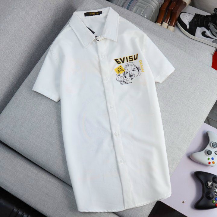 (HCM) ÁO SƠ MI NAM TAY NGẮN CỔ CHỮ V SIÊU HOT THỜI TRANG RỰC RỠ CHO CÁC ANH EM BẠN TRẺ KME STORE