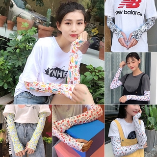 Găng Tay Lụa Chống Nắng In Họa Tiết Xinh Xắn Cho Nữ