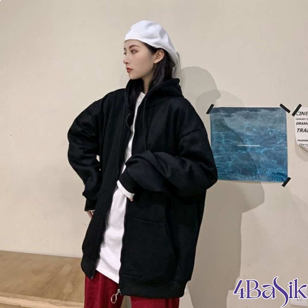 Áo Khoác nam nữ 4BASIC unisex ULZZANG 40-100kg nỉ mềm mịn bigsize AK01