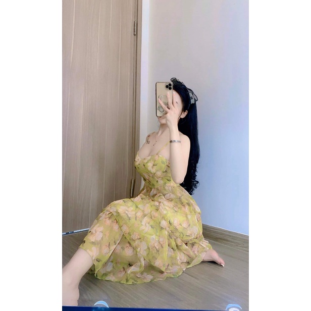 Đầm Hai Dây Voan Tầng Cho Chị Em Khoe Dáng MAX Xinh UP