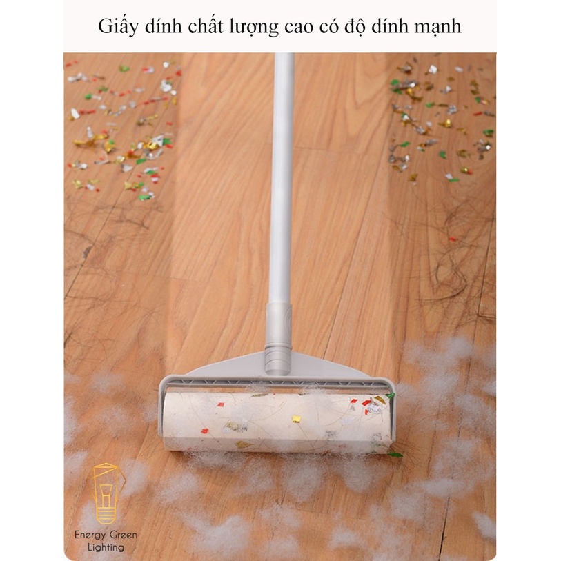 Chổi Lăn Bụi Lau Dọn Vệ Sinh Thông Minh Energy Green Lighting - Làm Sạch Quần Áo, Ga Giường, Sofa, Lông Chó Mèo