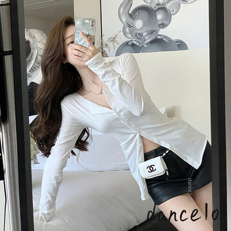 dance Áo Khoác cardigan Chống Nắng Tay Dài Mỏng Thoáng Khí Phong Cách Hàn Quốc Thời Trang