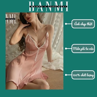Váy lụa ngủ 2 dây dáng chữ a xoè
