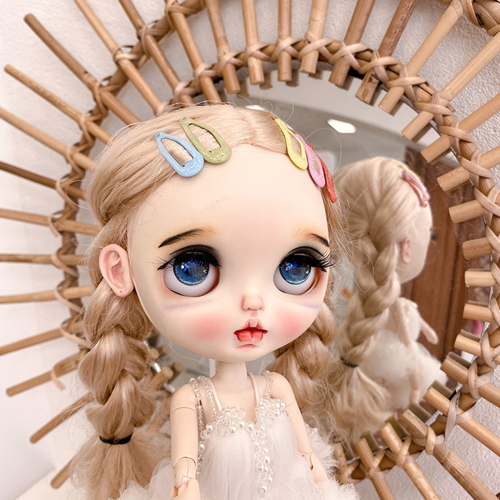 Set 10 Kẹp Tóc Nhựa Epoxy Hình Búp Bê Nhiều Màu Sắc Dễ Thương Cho Bé 3cm