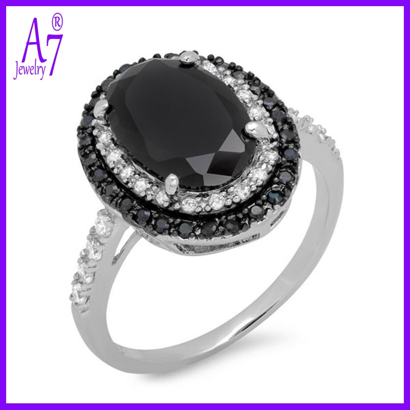 Nhẫn bạc S925 màu đen sang trọng