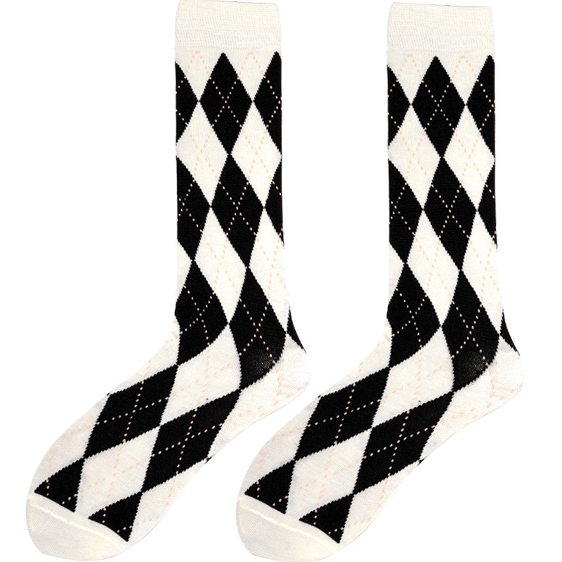 Vớ Dài Trung Bình Họa Tiết Kẻ Sọc Phong Cách Anh Quốc Cho Nữ