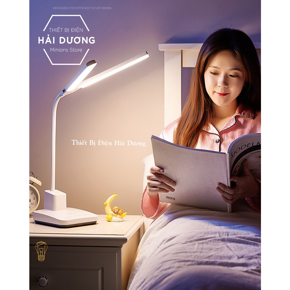 Đèn Bàn LED 2 Đầu Chiếu Sáng DB-1928 - 3 Chế Độ Ánh Sáng - Xoay 180 Độ Thay Đổi Góc Chiếu Sáng Linh Hoạt